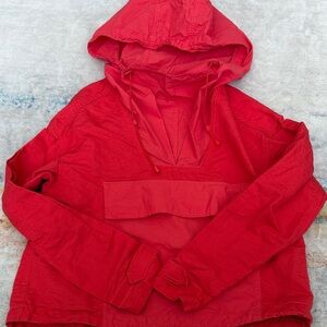 Sweaty Betty Red Hooded Anorak Pullover Jacket XS